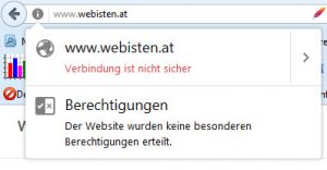 Screenshot Website Webisten ohne HTTPS